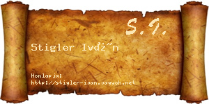 Stigler Iván névjegykártya